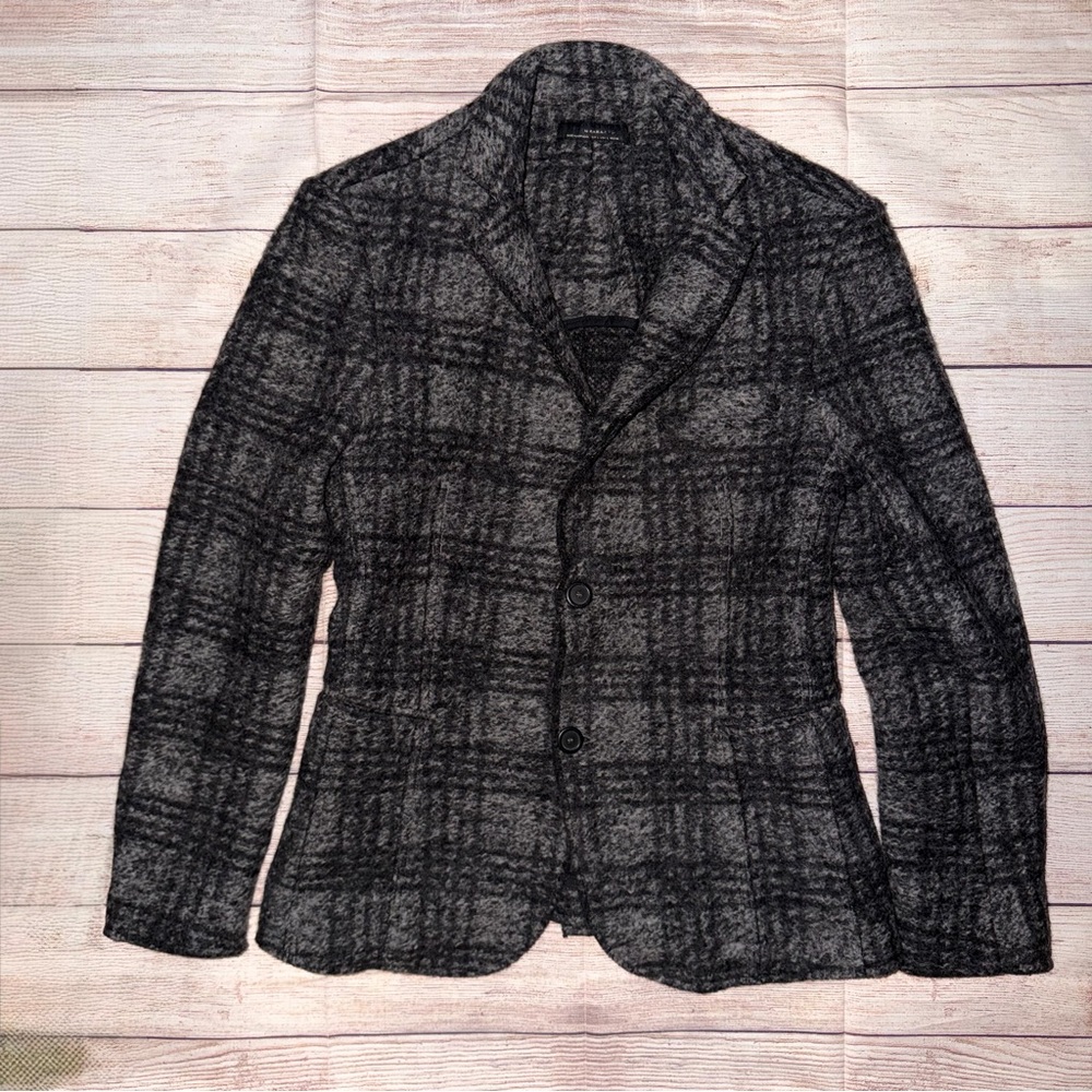 Zara Charcoal Checkered Blazer